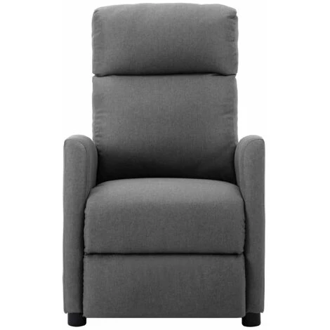 HAPPYSHOPPING Fauteuil Inclinable Gris Clair Tissu 4 HAPPYSHOPPING Fauteuil Inclinable Gris Clair Tissu – Image 2