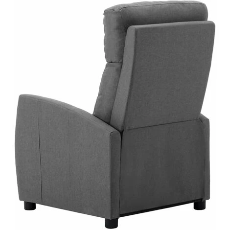 HAPPYSHOPPING Fauteuil Inclinable Gris Clair Tissu 6 HAPPYSHOPPING Fauteuil Inclinable Gris Clair Tissu – Image 4