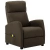 HAPPYSHOPPING Fauteuil De Massage Inclinable Marron Tissu -Pas Cher Fauteuil Magasin 40229077 1