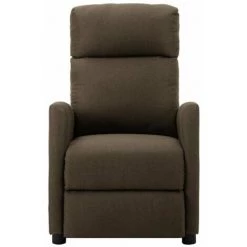 HAPPYSHOPPING Fauteuil De Massage Inclinable Marron Tissu -Pas Cher Fauteuil Magasin 40229077 2
