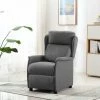 HAPPYSHOPPING Fauteuil Inclinable Gris Clair Tissu -Pas Cher Fauteuil Magasin 40234629 1
