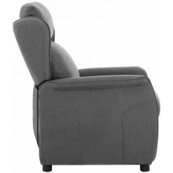 HAPPYSHOPPING Fauteuil Inclinable Gris Clair Tissu -Pas Cher Fauteuil Magasin 40234629 3