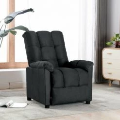 HAPPYSHOPPING Fauteuil Inclinable Gris Fonce Tissu
