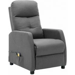 HAPPYSHOPPING Fauteuil Inclinable De Massage Gris Clair Tissu 8 HAPPYSHOPPING Fauteuil Inclinable De Massage Gris Clair Tissu -Pas Cher Fauteuil Magasin 40236222 2