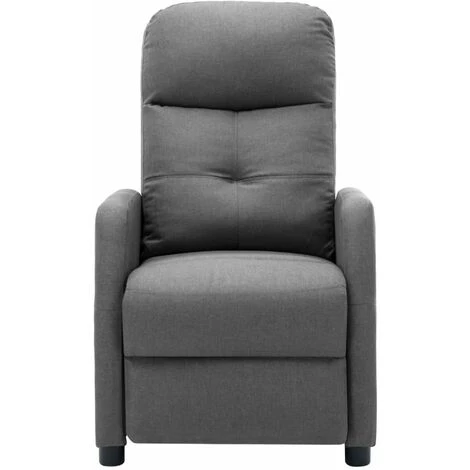 HAPPYSHOPPING Fauteuil Inclinable De Massage Gris Clair Tissu 6 HAPPYSHOPPING Fauteuil Inclinable De Massage Gris Clair Tissu – Image 4