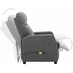 HAPPYSHOPPING Fauteuil Inclinable De Massage Gris Clair Tissu 11 HAPPYSHOPPING Fauteuil Inclinable De Massage Gris Clair Tissu -Pas Cher Fauteuil Magasin 40236222 5