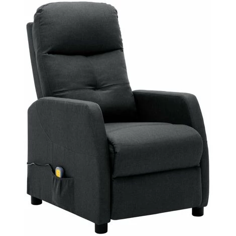 HAPPYSHOPPING Fauteuil Inclinable De Massage Gris Fonce Tissu 4 HAPPYSHOPPING Fauteuil Inclinable De Massage Gris Fonce Tissu â Image 2