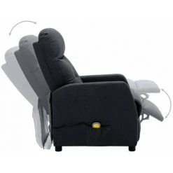 HAPPYSHOPPING Fauteuil Inclinable De Massage Gris Fonce Tissu 11 HAPPYSHOPPING Fauteuil Inclinable De Massage Gris Fonce Tissu -Pas Cher Fauteuil Magasin 40236223 5