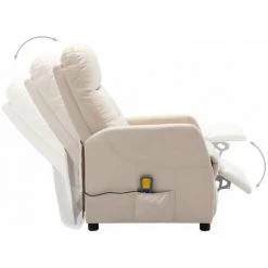 HAPPYSHOPPING Fauteuil Inclinable De Massage Creme Tissu 11 HAPPYSHOPPING Fauteuil Inclinable De Massage Creme Tissu -Pas Cher Fauteuil Magasin 40236230 5