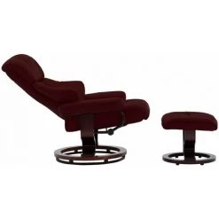 HAPPYSHOPPING Fauteuil Repose-pied Rouge Bordeaux Similicuir Et Bois Courbe 10 HAPPYSHOPPING Fauteuil Repose-pied Rouge Bordeaux Similicuir Et Bois Courbe -Pas Cher Fauteuil Magasin 40236248 4