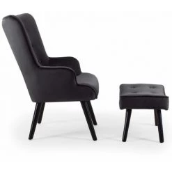 Paris Prix - Fauteuil & Pouf Scandinave "nomi" 100cm Noir 9 Paris Prix - Fauteuil & Pouf Scandinave "nomi" 100cm Noir -Pas Cher Fauteuil Magasin 40247768 3