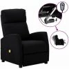 HAPPYSHOPPING Fauteuil De Massage Inclinable Electrique Noir Tissu