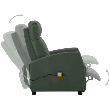 HAPPYSHOPPING Fauteuil Inclinable Electrique De Massage Gris Similicuir 5 HAPPYSHOPPING Fauteuil Inclinable Electrique De Massage Gris Similicuir – Image 3
