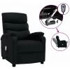 HAPPYSHOPPING Fauteuil Inclinable Electrique De Massage Noir Tissu