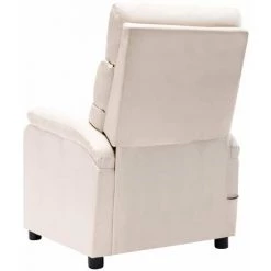 HAPPYSHOPPING Fauteuil Inclinable Electrique De Massage Creme Tissu -Pas Cher Fauteuil Magasin 40251831 4
