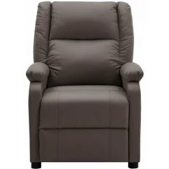 HAPPYSHOPPING Fauteuil Inclinable Electrique Marron Similicuir -Pas Cher Fauteuil Magasin 40251852 2