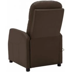 HAPPYSHOPPING Fauteuil Inclinable Electrique De Massage Marron Similicuir -Pas Cher Fauteuil Magasin 40252048 4