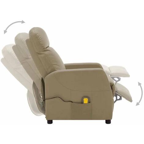 HAPPYSHOPPING Fauteuil Inclinable Electrique De Massage Cappuccino Similicuir 5 HAPPYSHOPPING Fauteuil Inclinable Electrique De Massage Cappuccino Similicuir – Image 3