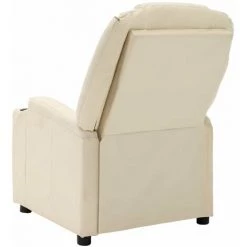 HAPPYSHOPPING Fauteuil Inclinable Electrique Blanc Creme Similicuir -Pas Cher Fauteuil Magasin 40252064 4