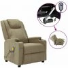 HAPPYSHOPPING Fauteuil De Massage Inclinable Electrique Cappuccino Similicuir -Pas Cher Fauteuil Magasin 40252074 1