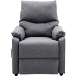 HAPPYSHOPPING Fauteuil De Massage Inclinable Electrique Gris Clair Tissu -Pas Cher Fauteuil Magasin 40252086 4
