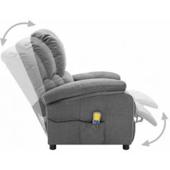 HAPPYSHOPPING Fauteuil De Massage Inclinable Electrique Gris Clair Tissu 8 HAPPYSHOPPING Fauteuil De Massage Inclinable Electrique Gris Clair Tissu -Pas Cher Fauteuil Magasin 40252089 2
