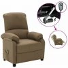 HAPPYSHOPPING Fauteuil De Massage Inclinable Electrique Taupe Tissu -Pas Cher Fauteuil Magasin 40252094 1