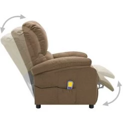 HAPPYSHOPPING Fauteuil De Massage Inclinable Electrique Taupe Tissu -Pas Cher Fauteuil Magasin 40252094 2