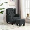 HAPPYSHOPPING Fauteuil Avec Repose-pied Gris Fonce Tissu 2 HAPPYSHOPPING Fauteuil Avec Repose-pied Gris Fonce Tissu -Pas Cher Fauteuil Magasin 40270152 1