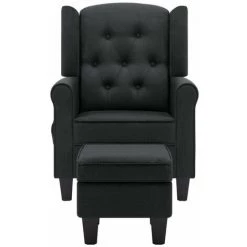 HAPPYSHOPPING Fauteuil De Massage Avec Repose-pied Gris Fonce Tissu -Pas Cher Fauteuil Magasin 40270158 4