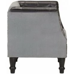 HAPPYSHOPPING Fauteuil Noir Cuir Veritable Et Bois De Manguier Massif -Pas Cher Fauteuil Magasin 40270647 5