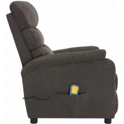 HAPPYSHOPPING Fauteuil Inclinable De Massage Taupe Tissu -Pas Cher Fauteuil Magasin 40271793 5