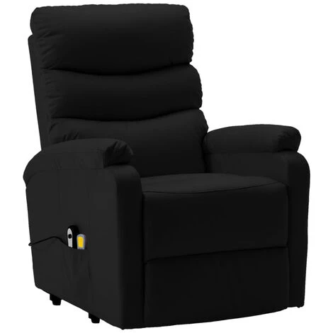 HAPPYSHOPPING Fauteuil Inclinable De Massage Noir Similicuir 5 HAPPYSHOPPING Fauteuil Inclinable De Massage Noir Similicuir – Image 3