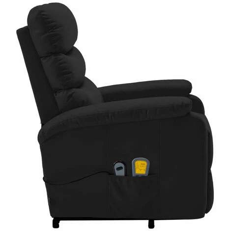 HAPPYSHOPPING Fauteuil Inclinable De Massage Noir Similicuir 7 HAPPYSHOPPING Fauteuil Inclinable De Massage Noir Similicuir – Image 5