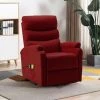 HAPPYSHOPPING Fauteuil Inclinable De Massage Rouge Bordeaux Similicuir