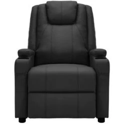 HAPPYSHOPPING Fauteuil De Massage Inclinable Noir Similicuir 8 HAPPYSHOPPING Fauteuil De Massage Inclinable Noir Similicuir -Pas Cher Fauteuil Magasin 40271961 2