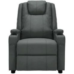 HAPPYSHOPPING Fauteuil De Massage Inclinable Anthracite Similicuir 9 HAPPYSHOPPING Fauteuil De Massage Inclinable Anthracite Similicuir -Pas Cher Fauteuil Magasin 40271973 3