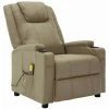HAPPYSHOPPING Fauteuil De Massage Inclinable Cappuccino Similicuir