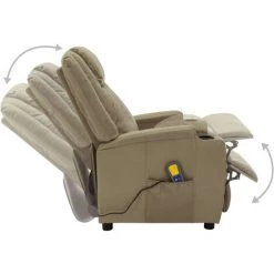 HAPPYSHOPPING Fauteuil De Massage Inclinable Cappuccino Similicuir -Pas Cher Fauteuil Magasin 40271978 4