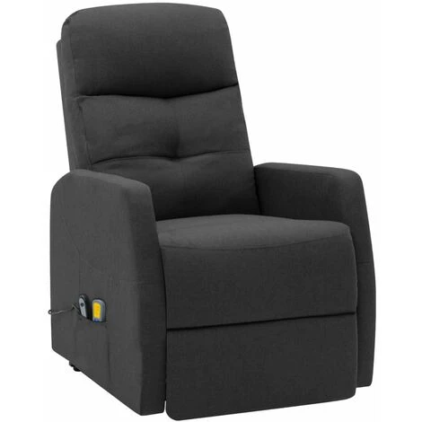 HAPPYSHOPPING Fauteuil Inclinable De Massage Gris Fonce Tissu 5 HAPPYSHOPPING Fauteuil Inclinable De Massage Gris Fonce Tissu – Image 3