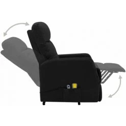 HAPPYSHOPPING Fauteuil Inclinable De Massage Noir Tissu 11 HAPPYSHOPPING Fauteuil Inclinable De Massage Noir Tissu -Pas Cher Fauteuil Magasin 40271991 5