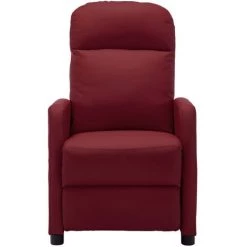 HAPPYSHOPPING Fauteuil Inclinable Rouge Bordeaux Similicuir -Pas Cher Fauteuil Magasin 40272031 2