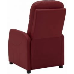 HAPPYSHOPPING Fauteuil Inclinable Rouge Bordeaux Similicuir -Pas Cher Fauteuil Magasin 40272031 4