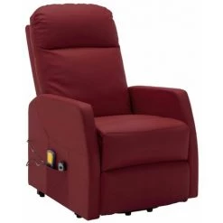 HAPPYSHOPPING Fauteuil Inclinable De Massage Rouge Bordeaux Similicuir -Pas Cher Fauteuil Magasin 40272122 3