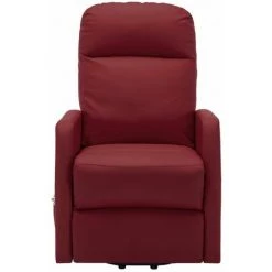 HAPPYSHOPPING Fauteuil Inclinable De Massage Rouge Bordeaux Similicuir -Pas Cher Fauteuil Magasin 40272122 4
