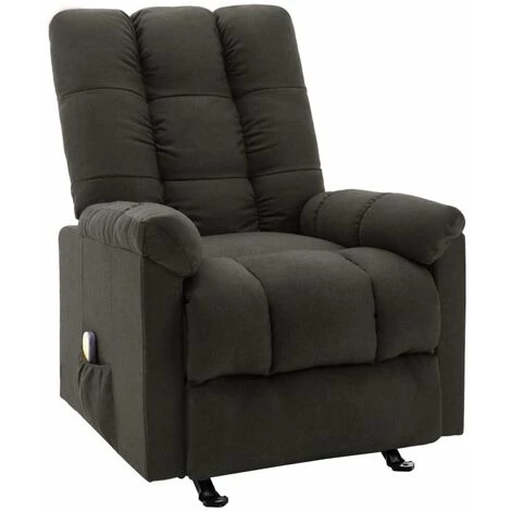 HAPPYSHOPPING Fauteuil De Massage Inclinable Taupe Tissu 3 HAPPYSHOPPING Fauteuil De Massage Inclinable Taupe Tissu