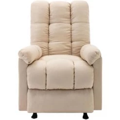 HAPPYSHOPPING Fauteuil De Massage Inclinable Creme Tissu 9 HAPPYSHOPPING Fauteuil De Massage Inclinable Creme Tissu -Pas Cher Fauteuil Magasin 40272207 3