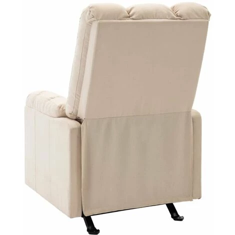 HAPPYSHOPPING Fauteuil De Massage Inclinable Creme Tissu 6 HAPPYSHOPPING Fauteuil De Massage Inclinable Creme Tissu – Image 4