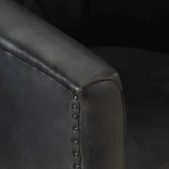 HAPPYSHOPPING Fauteuil Noir Cuir Veritable -Pas Cher Fauteuil Magasin 40272919 2