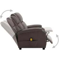 HAPPYSHOPPING Fauteuil De Massage Inclinable Marron Similicuir 10 HAPPYSHOPPING Fauteuil De Massage Inclinable Marron Similicuir -Pas Cher Fauteuil Magasin 40273134 4